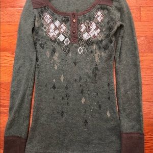 Miss Me girls Large thermal henley top